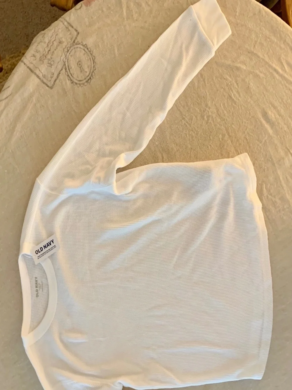 NWT Old Navy Kids White Waffle Knit Thermal Long Sleeve Tee L 10-12